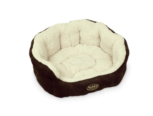 Nobby 71188 Komfortbett für Hunde Taika, 55 x 50 x 21 cm, braun/wollweiß