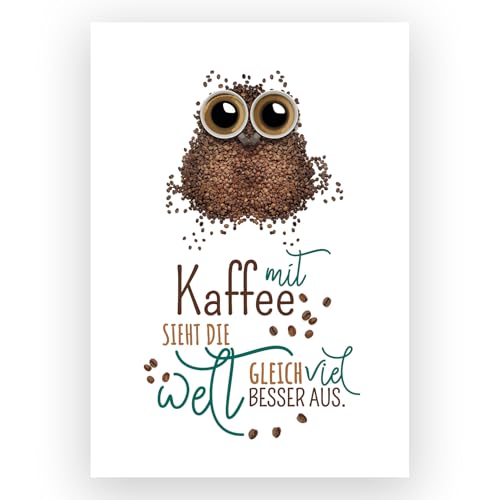TypeStoff Kunstdruck, Poster mit Spruch - Kaffee - Typografie-Bild auf hochwertigem Karton - Plakat, Druck, Print, Wandbild zum Thema Espresso und Latte Macchiato - KD-01146-M