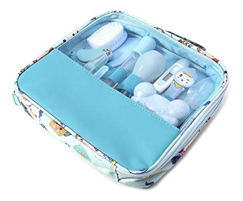 Kit Higiene Cuidados Saúde Bebê Recém Nascido 13 peças - Azul