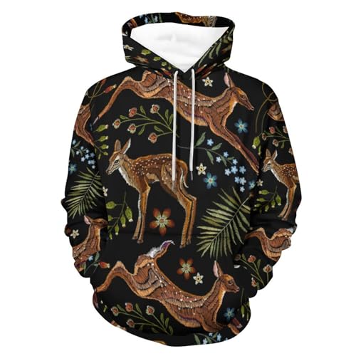 Hoody cerf sauvage UMENG pull parfait pour vos sorties nature en S