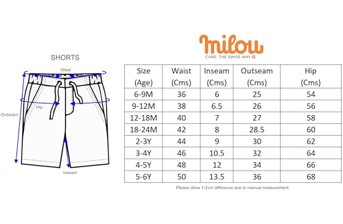 Image of Milou Girls 100% Cotton Stripes Allover Print Biowash Shorts | Soft & Breathable, Safe Dyes, Label-Free Comfort