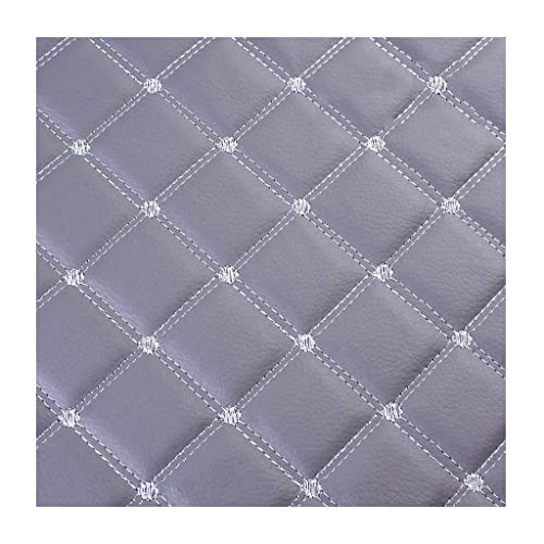 Tissu similicuir matelassé gris au mètre 160 cm de large pour meubles et sièges auto