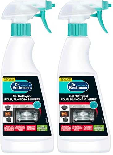 Dr. Beckmann - Gel Nettoyant Four, Plancha et Insert - Spray Nettoyant Vitre Insert Cheminée - Dégraissant Cuisine Efficace À Base de Bicarbonate de Soude - Odeur D'Agrume Douce - 375ml (Lot de 2)