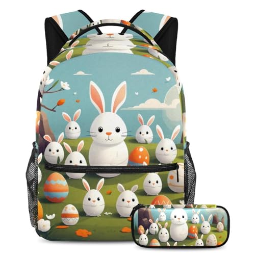 Trousse à crayons et sac à dos grand volume pour enfant, kit anti-désordre blanc et multicolore