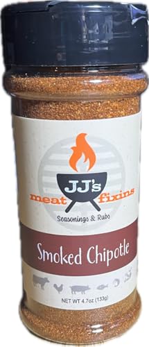 JJ's Meat Fixins Smoked Chipotle Seasoning & Rub, Net Wt. 4.7oz (133g)-8 fl.oz. Bottle