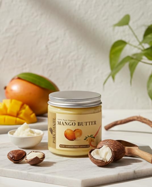 Image of Park Daniel 100% Pure and Natural Mango Butter, Shea Butter & Cocoa Butter - RAW, UNREFINED & AFRICAN- For Moisturization of Body and Skin Combo Pack 3 Jars of 50 g, 150 g