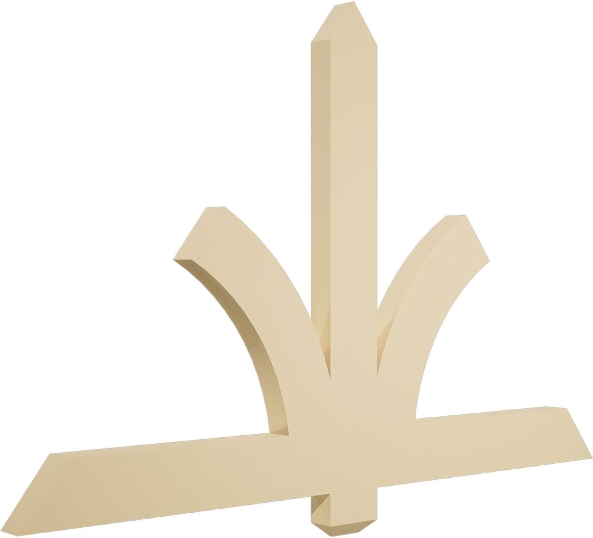 48"W x 32"H x 2"D x 4"F, 16/12 Pitch, Redmond Signature Urethane Gable Bracket, Primed Tan