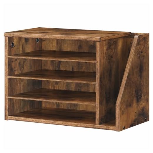 21+ Must-Have Ralph Lauren Home Office Decor Items 3 HOOBRO Mail Sorter, Literature Organizer with Adjustable Shelves, Paper Organizer for Office, Home, Wood Countertop File Holders, Mails, Magazines, Rustic Brown FG41WF01