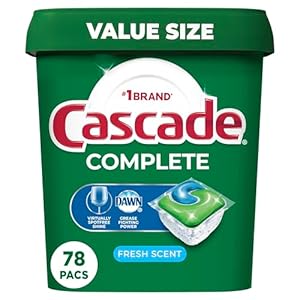 Cascade Complete Dishwasher Pods – Fresh Scent ActionPacs, Dishwasher Detergent, Dishwasher Soap, Detergent Pods, 78 Count