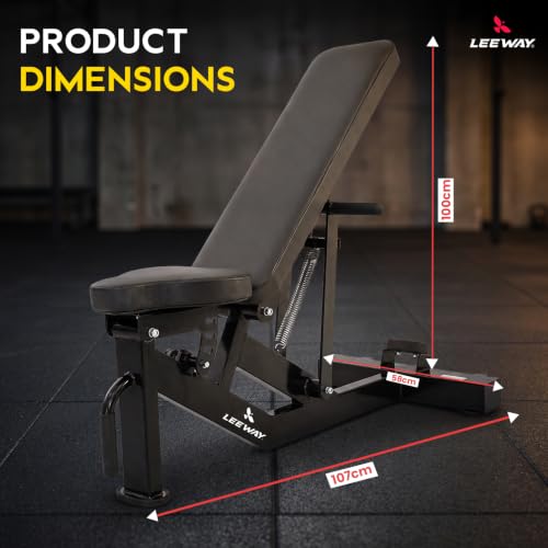 Image of Leeway LF97 Bench Press for Home Gym Table | Adjustable Gym Bench for Home| Heavy Duty Multi Incline Decline Flat Steel Workout Station | Commercial Grade Multipurpose Foldable Exercise Table (Black, Bench LF97, 1)