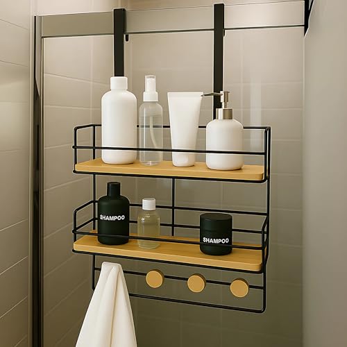 SDZOREN Hanging Shower Caddy – Large Rustproof Over-the-Door Bathroom Organizer