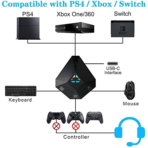 Keyboard And Mouse Converter For Nintendo Switch, Joso Keyboard And Mouse Adapter For Ps4/Ps3/Xbox One/360 Console Converter, 1 Type-C&3 Micro-Usb #TOP2