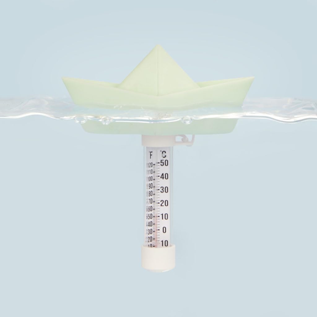 Balvi thermomètre de piscine/bain Paper Boat Couleur Turquoise Bateau flottant en origami Plastique 1