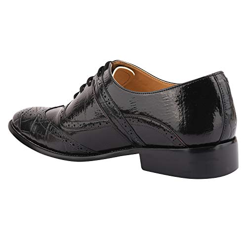 Image of LIBERTYZENO Mens Brogue & Plain Genuine Leather Animal Print Lace Up Oxford Dress Shoes for Easter Gift