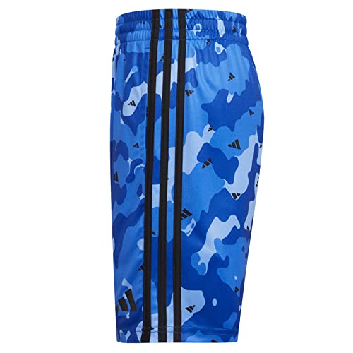adidas Boys' Big AEROREADY Elastic Waistband Camo Shorts, Semi Lucid Blue, L/14-162
