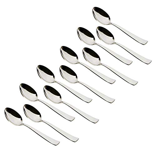 N V ENTERPRISES Stainless Steel Tea Spoon & Dinner Spoon Combo -Pack of 12 Stainless Steel Table Spoon Set (Pack of 12)