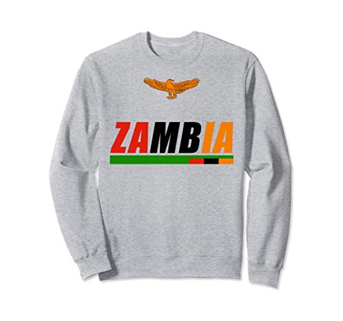 Zambian Flag Tee Orange Eagle Souvenir Republic Of Zambia Sudadera