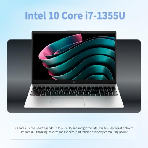 Image of HP 250 G10 Laptop Computer for Business | Intel-10-Core i7 1355U | 32GB RAM | 1TB SSD | 15.6 inch FHD Display | Windows 11 Pro | with Numeric Keypad | Webcam Privacy Shutter | WiFi 6 | w /Accessoire