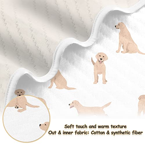 Image of Swaddle Blanket Labrador Retriever Dog Cotton for Infants, Receiving, Lightweight Soft Swaddling for Crib, Stroller, Nursery, 30x40 in