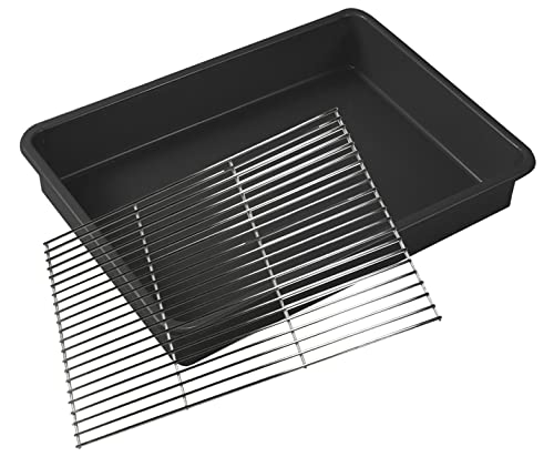 Large Black Rectangle Oven or BBQ Grill Rack Soaking & Cleaning Tray