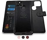 Google Pixel 5 hülle - Hervorragender und vollständiger Schutz aus hochwertigem, handgefertigtem Kunstleder. Die verstärkten Nähte sorgen für eine lange Haltbarkeit und Stoßfestigkeit. Die Innenschale besteht aus präzise geformtem, festem TPU. Es ist bequem und liegt gut in der Hand.