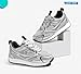 LUCKY STEP Kids Reteo Fashion Sneakers Girls Boys Breathable Mesh Tennis Casual Walking Shoes for Big&Little Kid and Toddler Athletic Trainers(Silver,Big Kid 6)