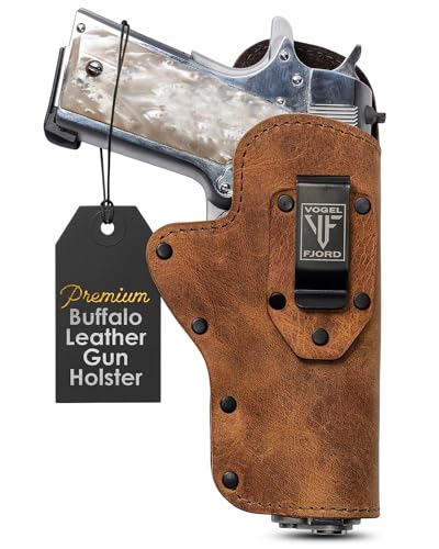 Buffalo Leather Gun Holster IWB Concealed Most 1911 Style Handguns - Kimber - Colt - S & W -
