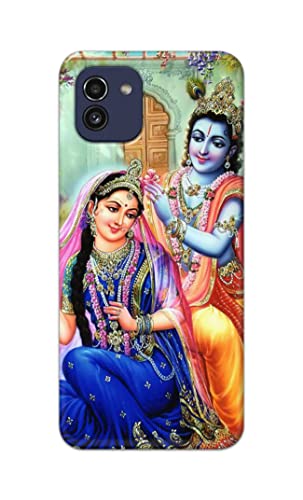 Image of PRINTFIDAA Printed Hard Back Cover Case for Samsung Galaxy A03 Back Cover (Radha Krishna) -1803