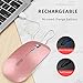 Ratón Inalámbrico Recargable, Ultra Delgado Receptor Nano Wireless Mouse 1600 dpi Ajustables...