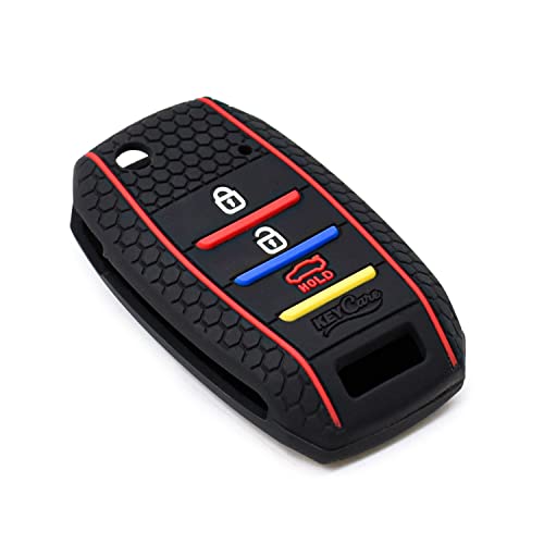 Image of KMH - Soft Silicone Key Cover Compatible for Kia Settos 3 Button Smart Key (Black)