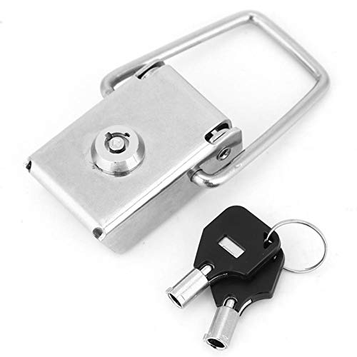 Stainless Steel Hasp, Safety Lock Box Case Toggle Latch Catch Buckle Clasp with 2 Keys for box Cabinets and More(Steel wire 70mm)
