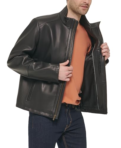 Buy Cole Haan Men's Smooth Lamb Leather Moto Jacket, Java, XX