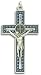 Unique St St. Benedict Crucifix Necklace 3" Pendant Cross Medal Blue Enamel Gift Boxed w. Cord & Card