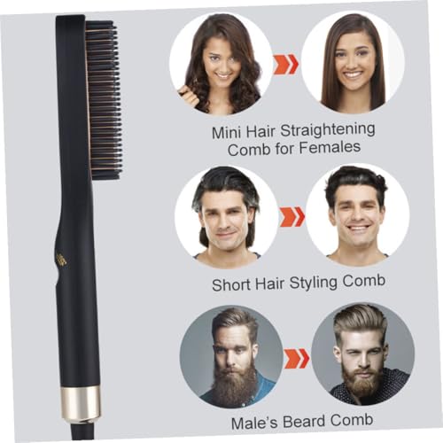 Peine alisador eléctrico para cabello y barba dorado miniatura 4