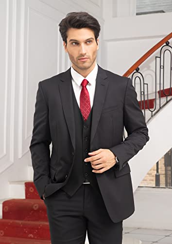 Enlision Men's Suit Vest Business Formal Dress Waistcoat Solid Color Vest for Suit or Tuxedo2