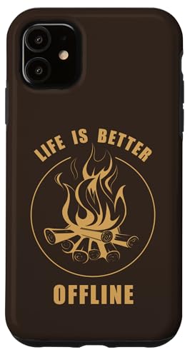 Life is Better Offline ? Camping & Star Gazing Nature Quote �X�}�z�P�[�X iPhone 11 �p
