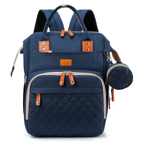 Edibaby, Mochila Carro Bebe, Cambiador Pañales Bebes, Mochilas Pañaleras, Bolsa Pañales Maternidad para Mama, Portatil con Ganchos para Carro (Azul)