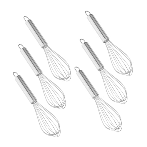 KICHOUSE 6個 手動 手 泡立て器 卵 ツール 手 卵 ビーター 多目的 泡立て器 ステンレス スチール 小型 ステンレス スチ