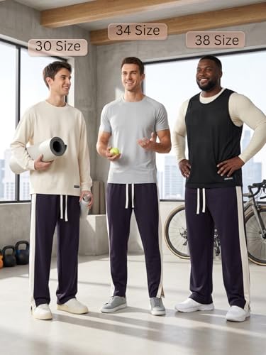 Image of GRECIILOOKS Trouser for Men | Man Relaxed Fit Trousers Twill Track Style | Straight Fit Wide Leg Trousers for Mens with Drawstring Waist | Korean Casual Travel Streetwear Pants