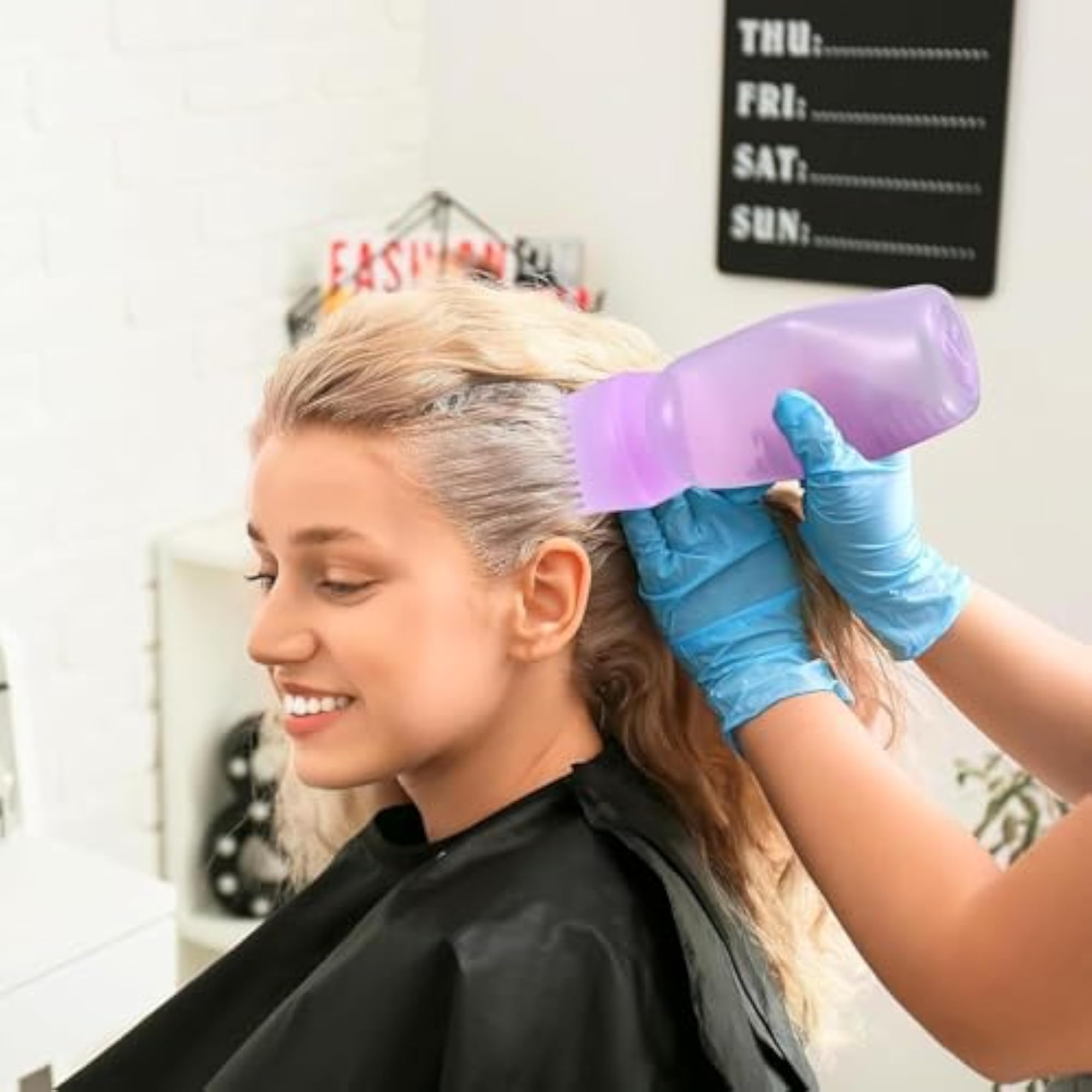 Hair Root Comb Applicator Bottle with Scale