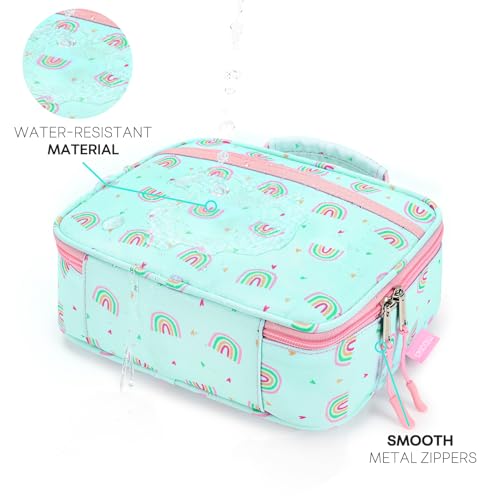 mibasies Kids Lunch Box for Girls Toddler, Insulated and Reusable Lunch Bag for School, Rainbow Mint Green by mibasies - Image 5