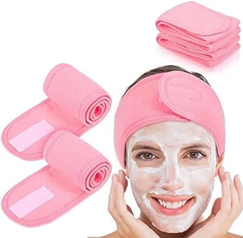 scicent Spa Headband - 2 Pieces Facial Women Makeup Hairband Towel Cloth With Adjustable Magic Sticker for Washing Face Makeup, Black-2