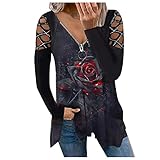 Oberteile damen sexy, Oberteile Damen Große Größen Oberteile Damen Casual Lose Bluse Tunika Basic Tshirt Longshirt Sweatshirts Damen Tops Geschenke für Frauen Geburtstag Lustig Elegant Oversize