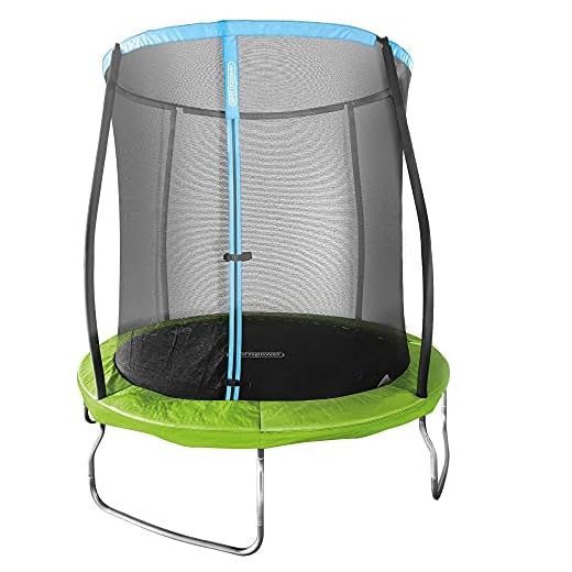Aktive 54083 - Cama elástica infantil exterior, Trampolines para niños exterior, medidas 244x242 cm, peso máx 100 kg, +6 años, con red de seguridad, trampolín resistente, protección UV, Aktive Sports