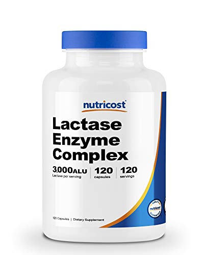 Nutricost Lactase Enzyme Complex 3,000 FCC ALU, 120 Vegetarian Capsules - Non-GMO, Gluten Free, 120 Servings