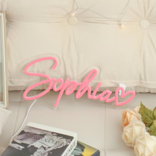 Custom Name Sign Neon Signs Personalized for Wall Bedroom Wedding Decor Birthday Party Gift (Pink)