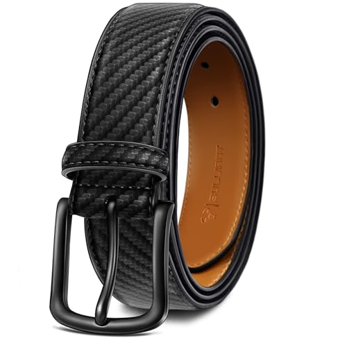 Ya en mundofriki.es: BULLIANT Cinturón Hombre, Cinturón Cuero para Jeans Ropas Casuales 35mm,Tamaño Fijo(Negro,120cm/40-42" Cintura ajuste)