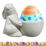Resin Bunny Egg Holders, Decorative Easter Kitchen Gadget, Cute Tabletop Accessory for Boiled Eggs, Breakfast and Brunch Display, Apartment, Dorm, Living Room, Bedroom, Office, or Festive Holiday