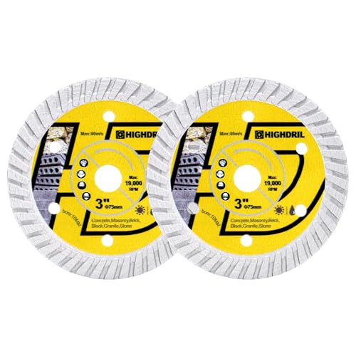 HIGHDRIL Disco Diamante para Hormigón 75mm - 2piezas Discos Corte...