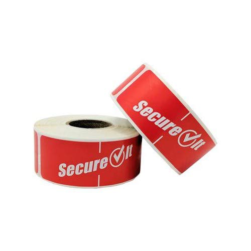 National Checking Companysecureit tamper evident food container seals, 1" x 3", red, paper, 250/roll, 2 rolls/pack